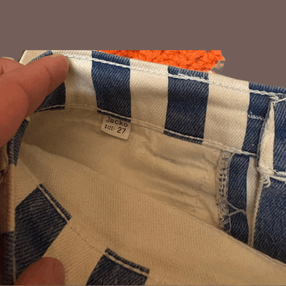 Jacko Jean Striped Jeans | Blue & White | Size 27 | Vintage - Picture 4 of 5
